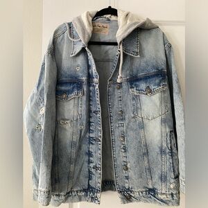 Free People hooded jean jacket